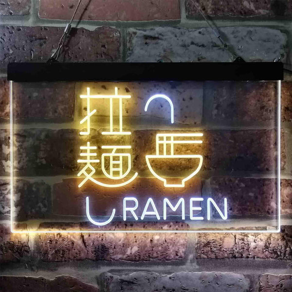 ADVPRO Chinese Ramen Shop Restaurant Dual Color LED Neon Sign st6-i3844 - White & Yellow