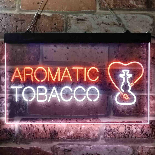 ADVPRO Aromatic Tobacco Shop Dual Color LED Neon Sign st6-i3845 - White & Orange