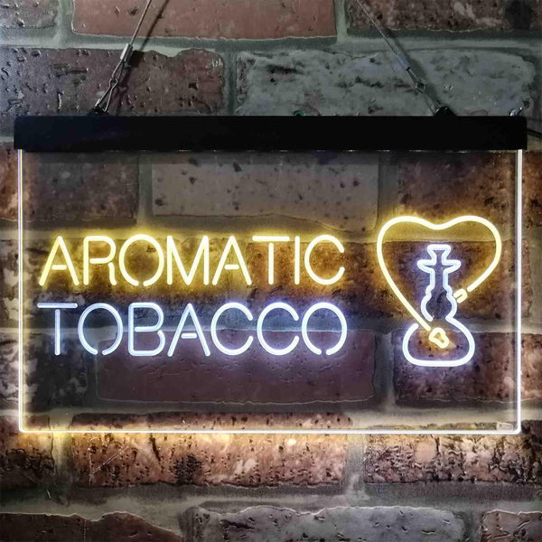 ADVPRO Aromatic Tobacco Shop Dual Color LED Neon Sign st6-i3845 - White & Yellow