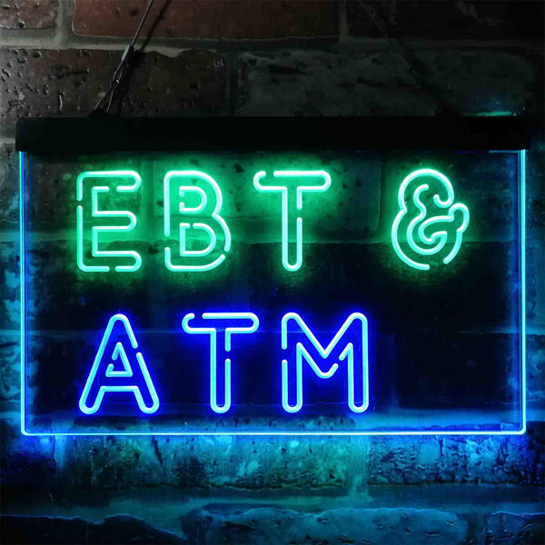 ADVPRO EBT & ATM Shop Dual Color LED Neon Sign st6-i3848 - Green & Blue
