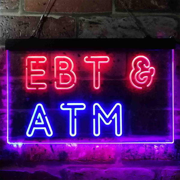 ADVPRO EBT & ATM Shop Dual Color LED Neon Sign st6-i3848 - Red & Blue