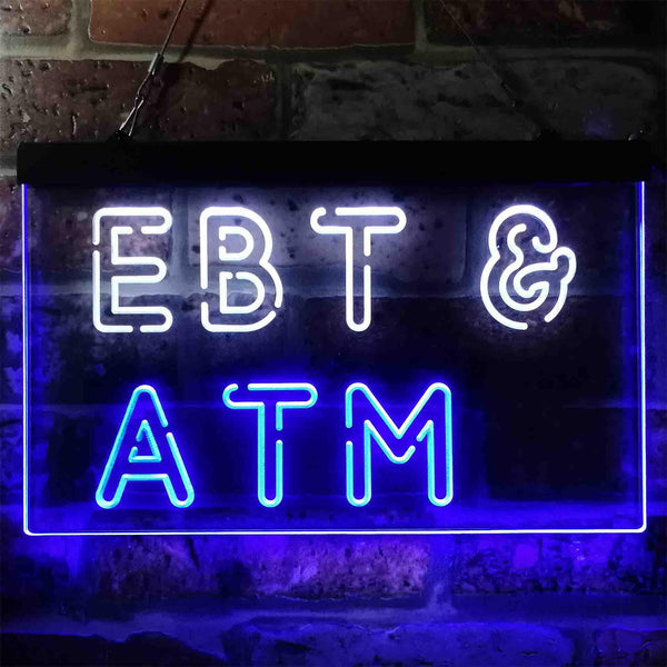 ADVPRO EBT & ATM Shop Dual Color LED Neon Sign st6-i3848 - White & Blue