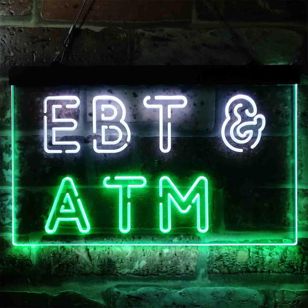 ADVPRO EBT & ATM Shop Dual Color LED Neon Sign st6-i3848 - White & Green