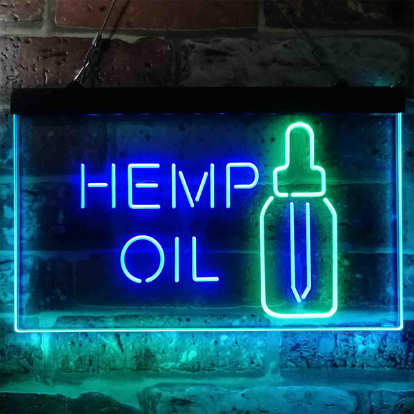 ADVPRO Hemp Oil Supply Dual Color LED Neon Sign st6-i3849 - Green & Blue