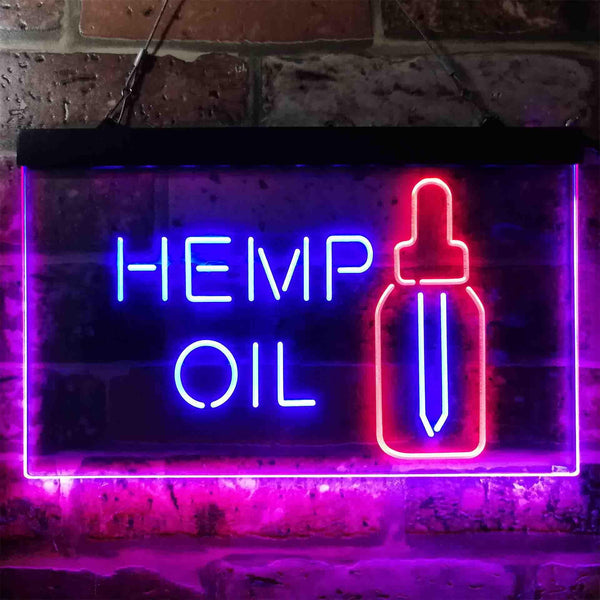 ADVPRO Hemp Oil Supply Dual Color LED Neon Sign st6-i3849 - Red & Blue