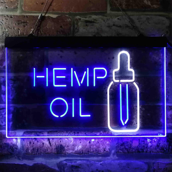 ADVPRO Hemp Oil Supply Dual Color LED Neon Sign st6-i3849 - White & Blue