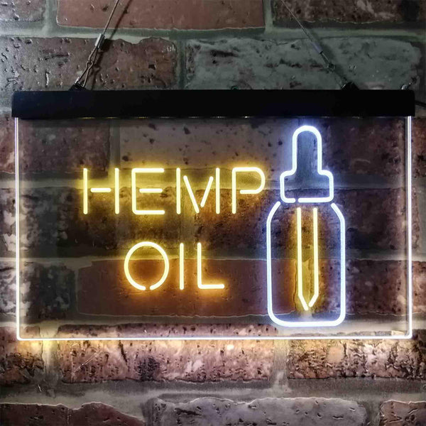 ADVPRO Hemp Oil Supply Dual Color LED Neon Sign st6-i3849 - White & Yellow