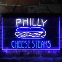 ADVPRO Philly Cheese Steaks Cafe Dual Color LED Neon Sign st6-i3850 - White & Blue