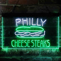 ADVPRO Philly Cheese Steaks Cafe Dual Color LED Neon Sign st6-i3850 - White & Green