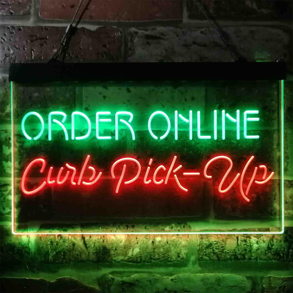 ADVPRO Order Online Curb Pick Up Dual Color LED Neon Sign st6-i3851 - Green & Red