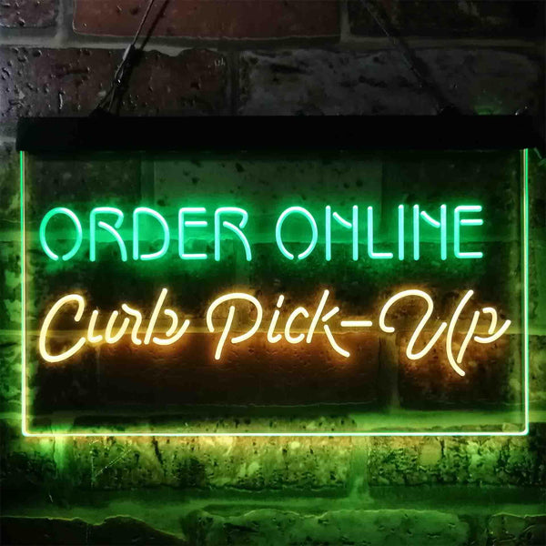 ADVPRO Order Online Curb Pick Up Dual Color LED Neon Sign st6-i3851 - Green & Yellow