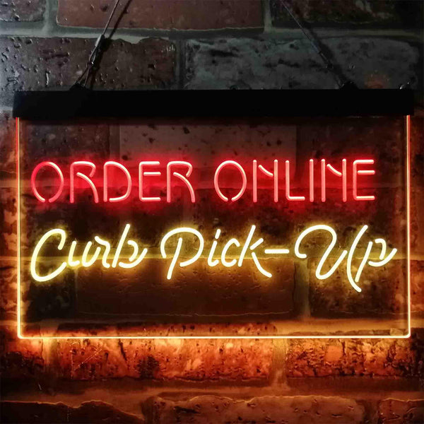 ADVPRO Order Online Curb Pick Up Dual Color LED Neon Sign st6-i3851 - Red & Yellow