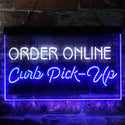 ADVPRO Order Online Curb Pick Up Dual Color LED Neon Sign st6-i3851 - White & Blue