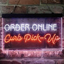 ADVPRO Order Online Curb Pick Up Dual Color LED Neon Sign st6-i3851 - White & Orange