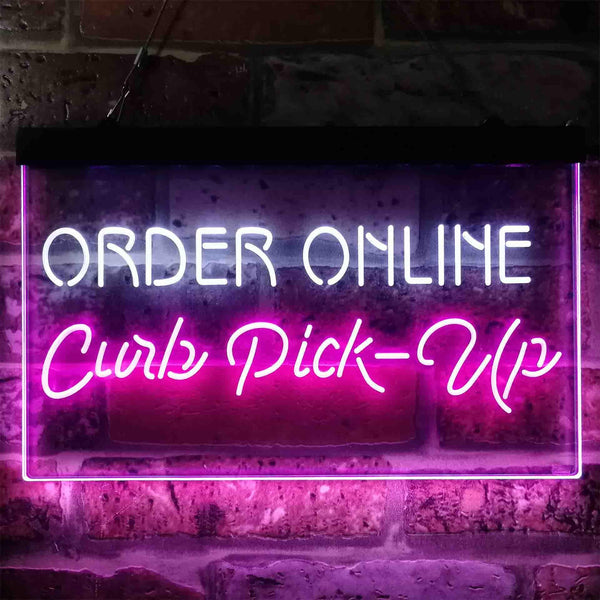 ADVPRO Order Online Curb Pick Up Dual Color LED Neon Sign st6-i3851 - White & Purple