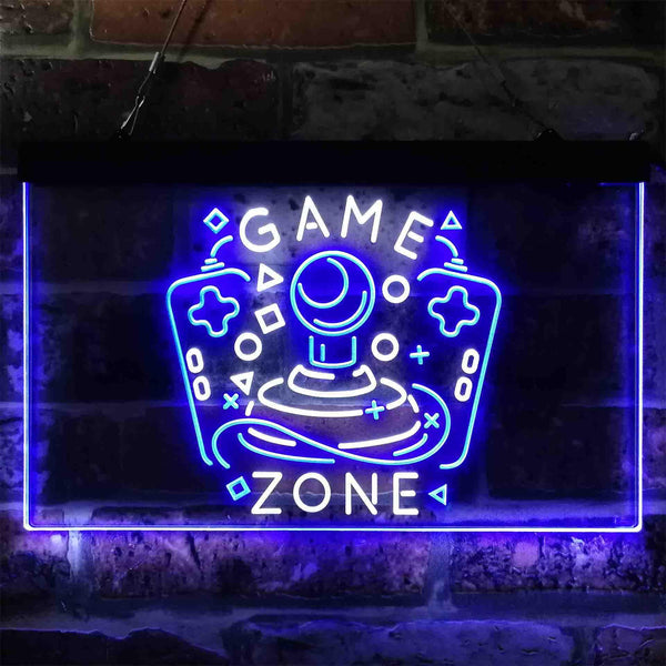 ADVPRO Game Zone Joystick Room Dual Color LED Neon Sign st6-i3852 - White & Blue