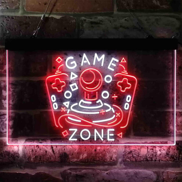 ADVPRO Game Zone Joystick Room Dual Color LED Neon Sign st6-i3852 - White & Red