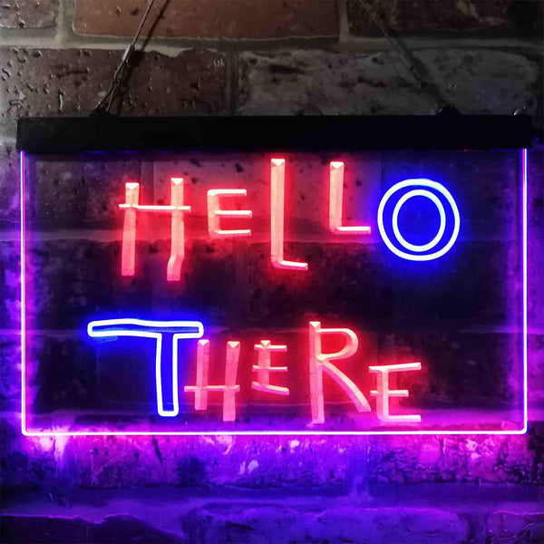 ADVPRO Hell Here Hello There Game Room Man Cave Dual Color LED Neon Sign st6-i3853 - Blue & Red