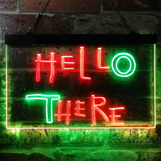 ADVPRO Hell Here Hello There Game Room Man Cave Dual Color LED Neon Sign st6-i3853 - Green & Red