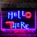 ADVPRO Hell Here Hello There Game Room Man Cave Dual Color LED Neon Sign st6-i3853 - Red & Blue