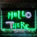 ADVPRO Hell Here Hello There Game Room Man Cave Dual Color LED Neon Sign st6-i3853 - White & Green