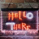 ADVPRO Hell Here Hello There Game Room Man Cave Dual Color LED Neon Sign st6-i3853 - White & Orange