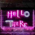 ADVPRO Hell Here Hello There Game Room Man Cave Dual Color LED Neon Sign st6-i3853 - White & Purple