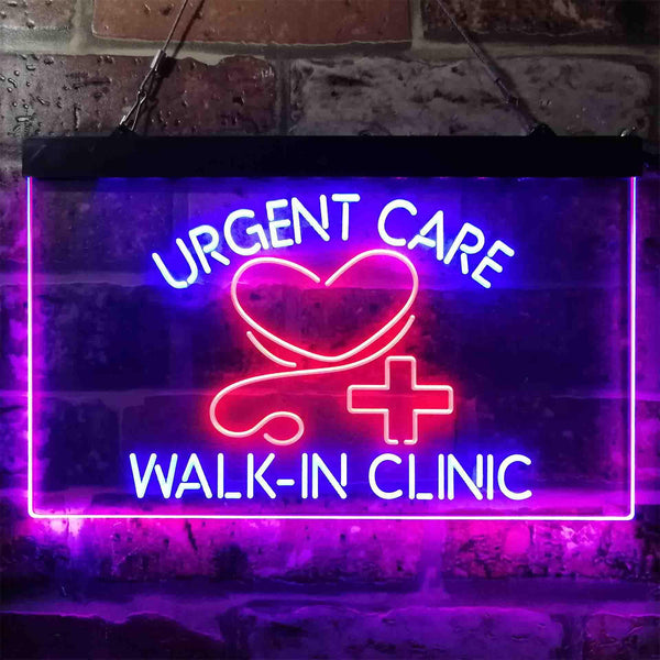 ADVPRO Walk in Clinic Urgent Care Display Dual Color LED Neon Sign st6-i3857 - Blue & Red