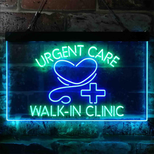 ADVPRO Walk in Clinic Urgent Care Display Dual Color LED Neon Sign st6-i3857 - Green & Blue