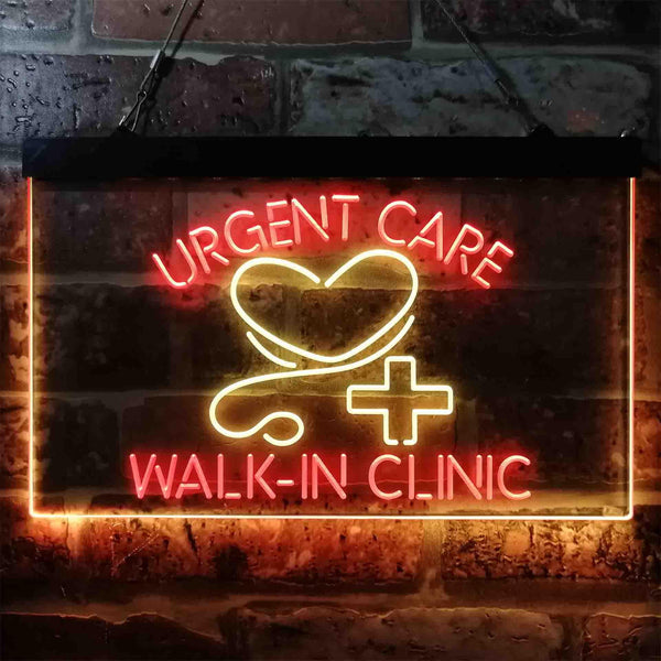 ADVPRO Walk in Clinic Urgent Care Display Dual Color LED Neon Sign st6-i3857 - Red & Yellow