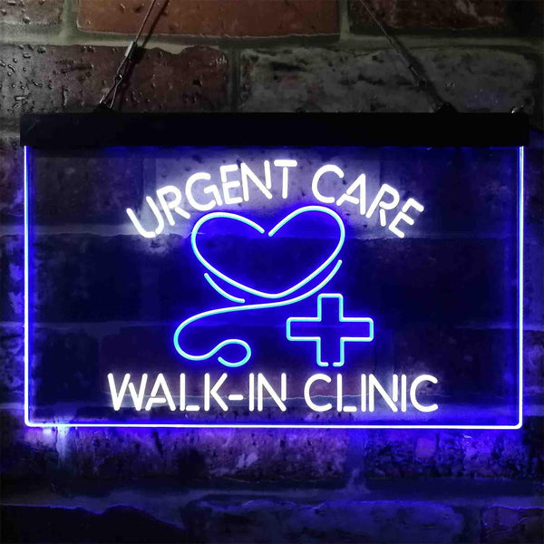 ADVPRO Walk in Clinic Urgent Care Display Dual Color LED Neon Sign st6-i3857 - White & Blue