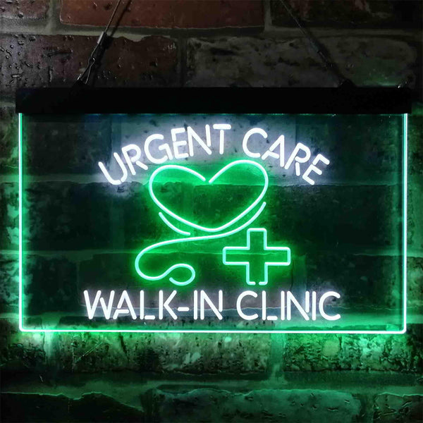 ADVPRO Walk in Clinic Urgent Care Display Dual Color LED Neon Sign st6-i3857 - White & Green
