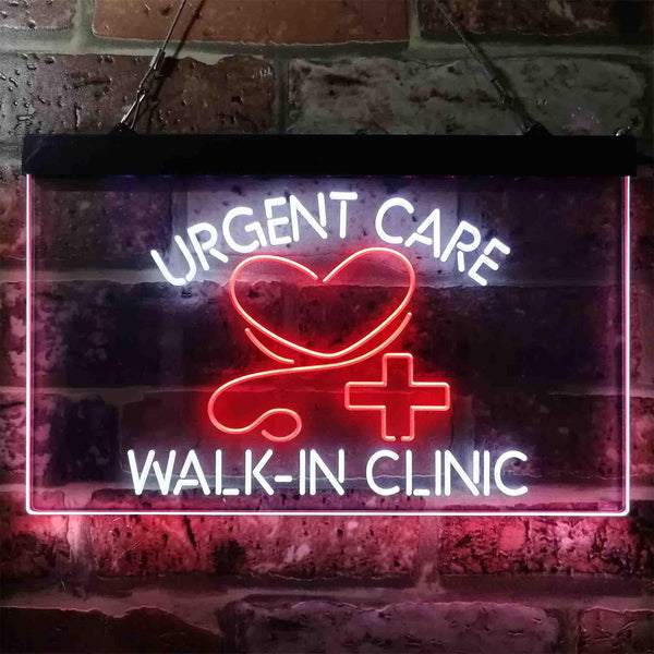 ADVPRO Walk in Clinic Urgent Care Display Dual Color LED Neon Sign st6-i3857 - White & Red