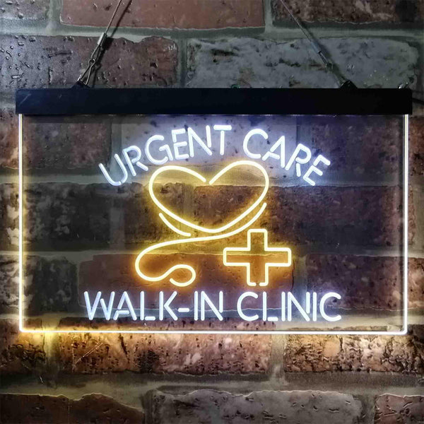 ADVPRO Walk in Clinic Urgent Care Display Dual Color LED Neon Sign st6-i3857 - White & Yellow