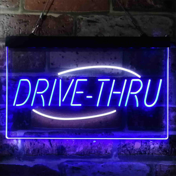 ADVPRO Drive Thru Display Dual Color LED Neon Sign st6-i3858 - White & Blue