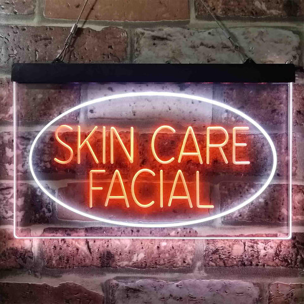 ADVPRO Skin Care Facial Dual Color LED Neon Sign st6-i3859 - White & Orange