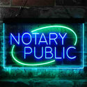 ADVPRO Notary Public Dual Color LED Neon Sign st6-i3860 - Green & Blue