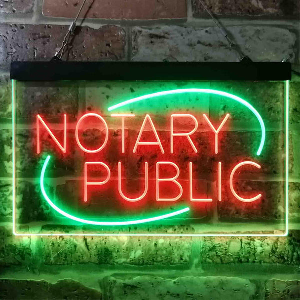 ADVPRO Notary Public Dual Color LED Neon Sign st6-i3860 - Green & Red