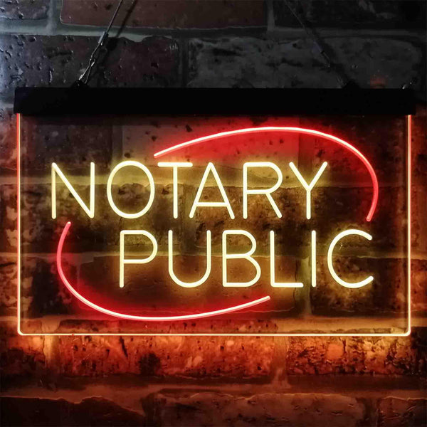 ADVPRO Notary Public Dual Color LED Neon Sign st6-i3860 - Red & Yellow