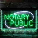 ADVPRO Notary Public Dual Color LED Neon Sign st6-i3860 - White & Green