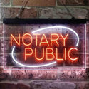 ADVPRO Notary Public Dual Color LED Neon Sign st6-i3860 - White & Orange