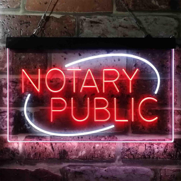 ADVPRO Notary Public Dual Color LED Neon Sign st6-i3860 - White & Red