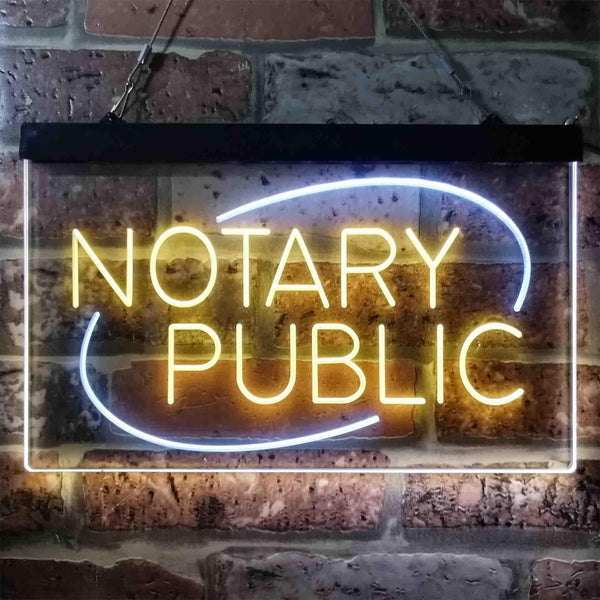 ADVPRO Notary Public Dual Color LED Neon Sign st6-i3860 - White & Yellow