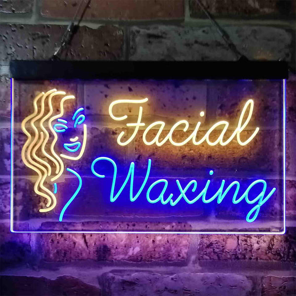 ADVPRO Facial Waxing Dual Color LED Neon Sign st6-i3861 - Blue & Yellow