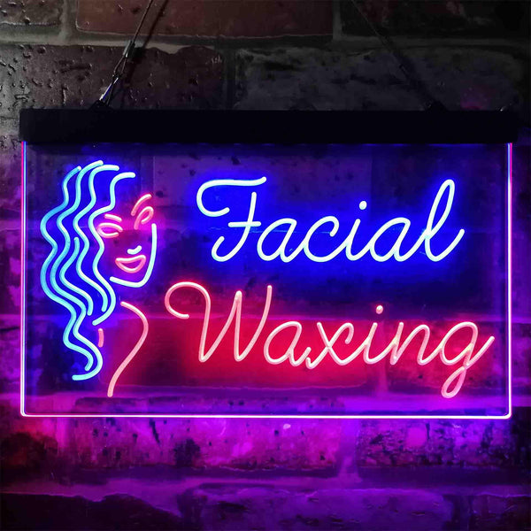 ADVPRO Facial Waxing Dual Color LED Neon Sign st6-i3861 - Red & Blue