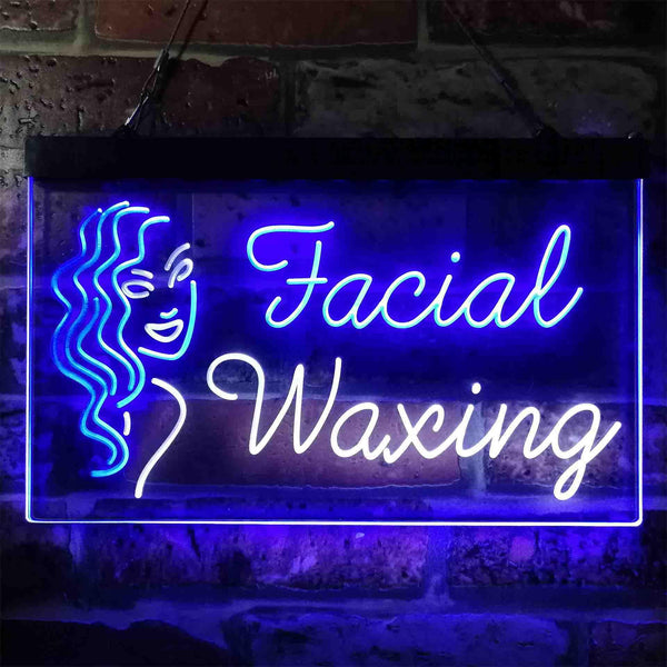 ADVPRO Facial Waxing Dual Color LED Neon Sign st6-i3861 - White & Blue