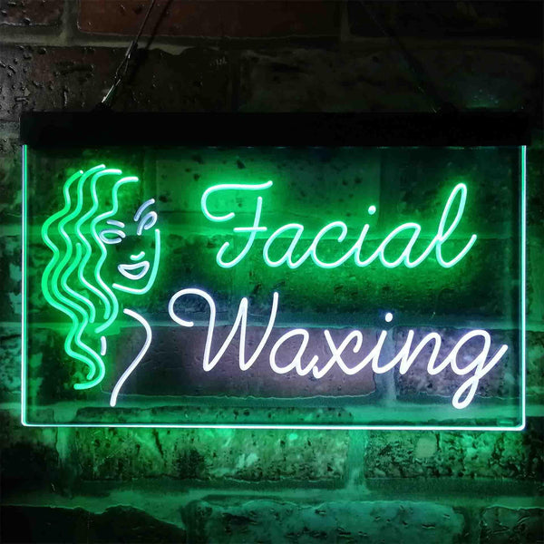 ADVPRO Facial Waxing Dual Color LED Neon Sign st6-i3861 - White & Green