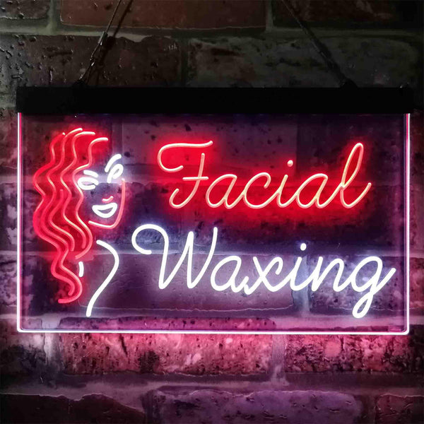 ADVPRO Facial Waxing Dual Color LED Neon Sign st6-i3861 - White & Red