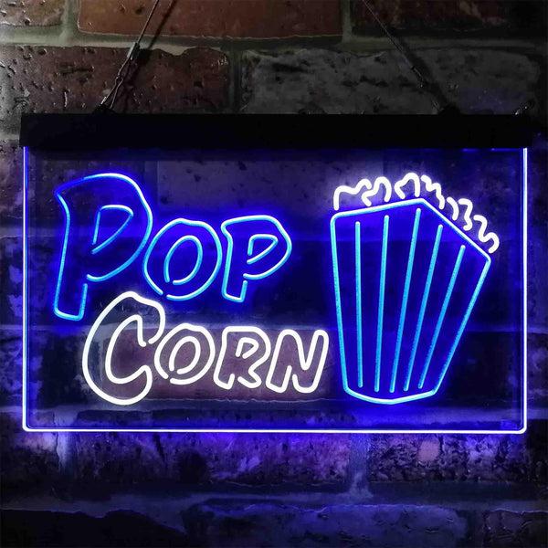 ADVPRO Pop Corn Cinema Decoration Dual Color LED Neon Sign st6-i3862 - White & Blue