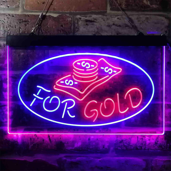 ADVPRO Cash for Gold Shop Business Dual Color LED Neon Sign st6-i3864 - Blue & Red